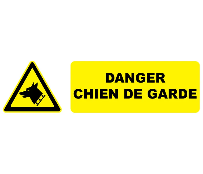 Autocollant Pictogramme danger chien de garde