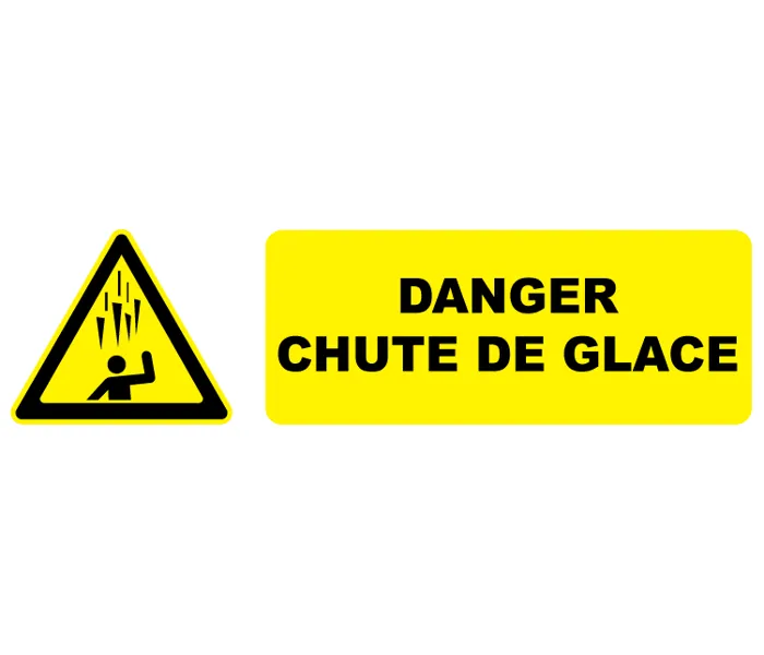 Autocollant Pictogramme danger chute de glace