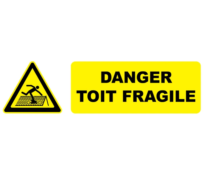 Autocollant Pictogramme danger toit fragile