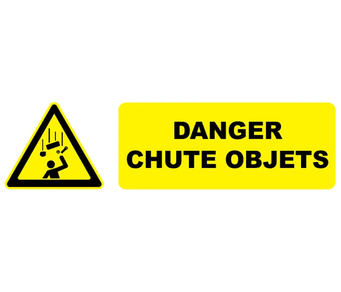 Autocollant Pictogramme danger toit fragilePictogramme danger chute d'objets