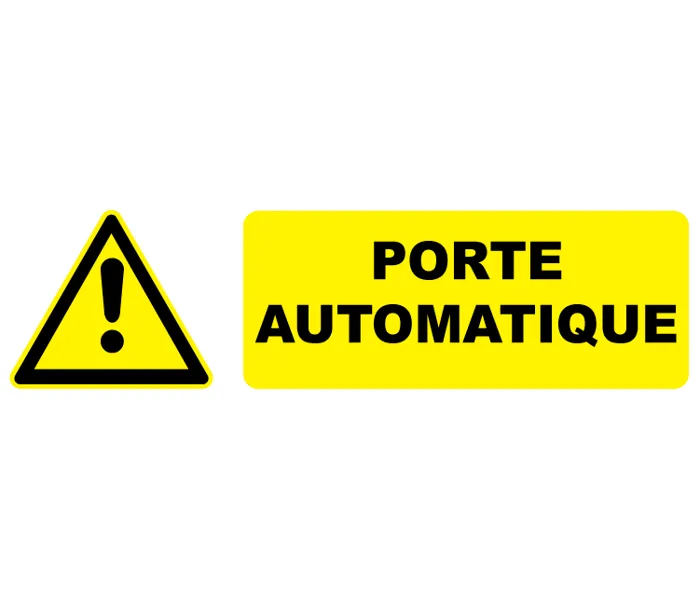 Autocollant Pictogramme danger porte automatique