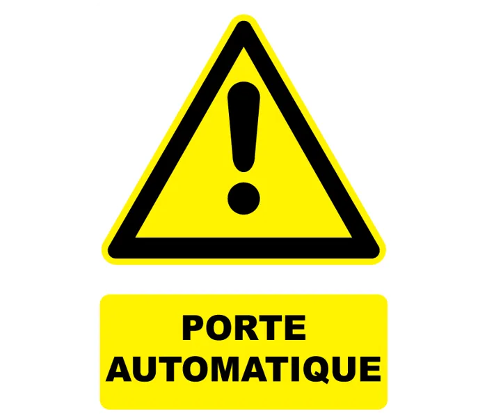 Autocollant Panneau danger porte automatique