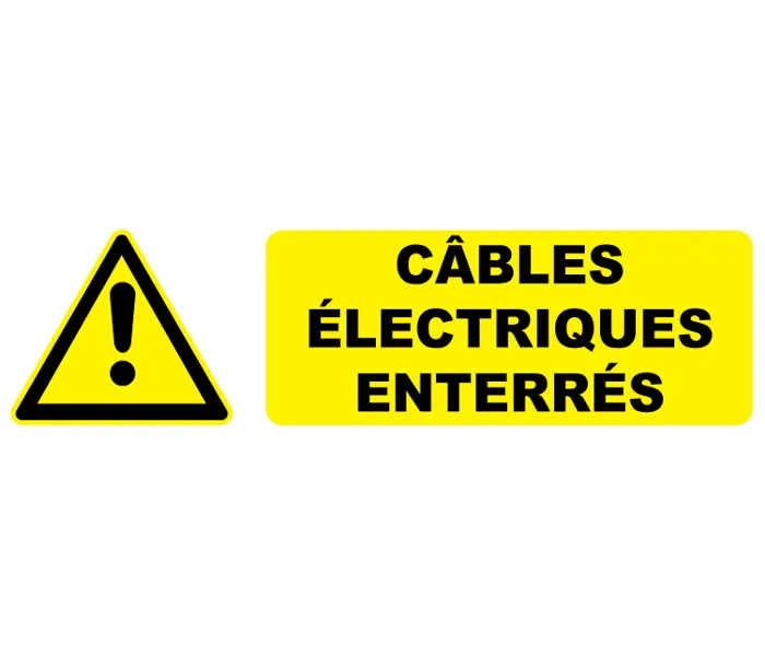 Autocollant Pictogramme danger câbles électriques enterrés