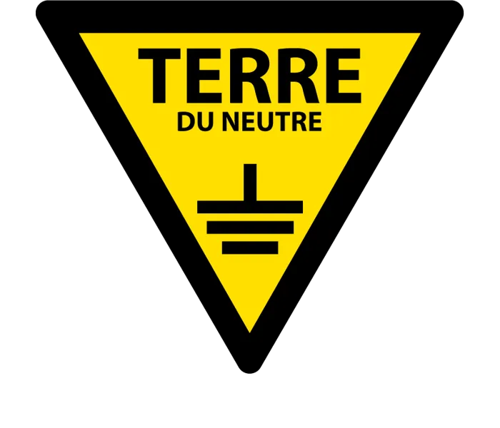 Autocollant Danger terre du neutre