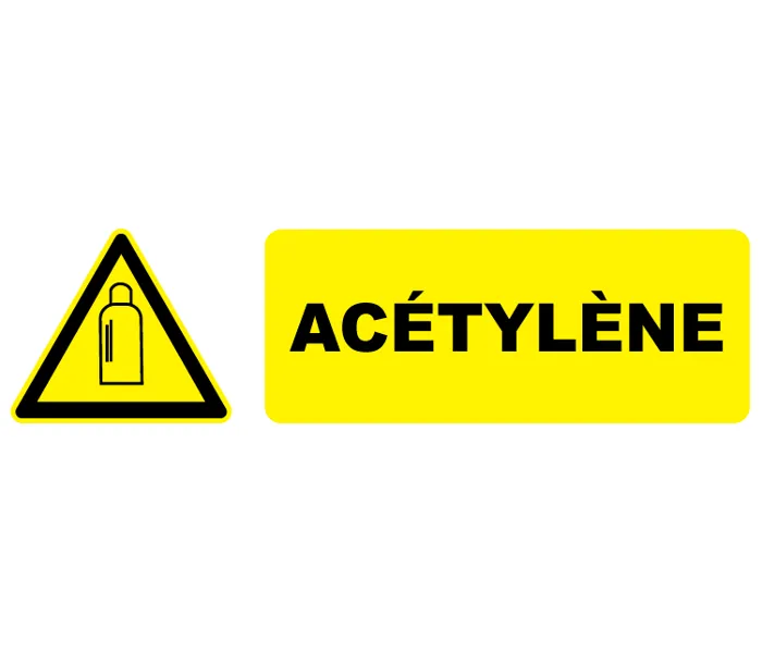 Autocollant Pictogramme danger acétylène