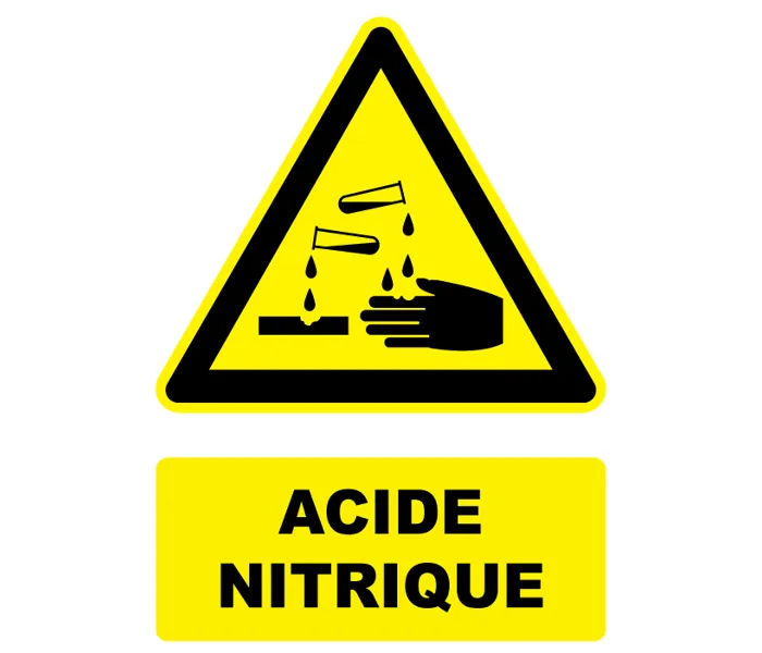 Autocollant Panneau danger acide nitrique