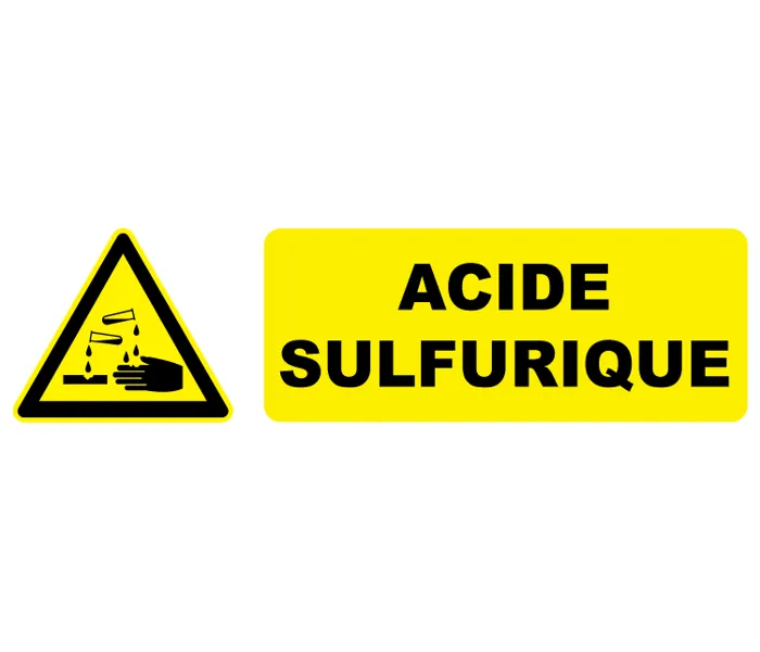 Autocollant Pictogramme danger acide sulfurique