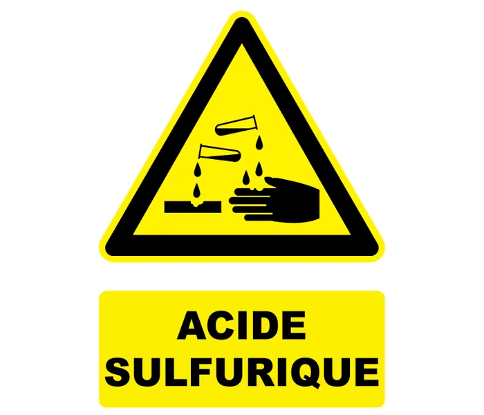 Autocollant Panneau danger acide sulfurique