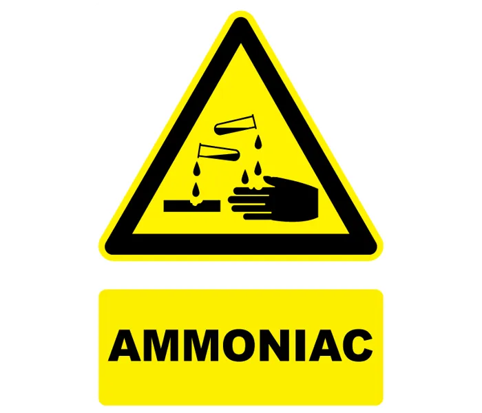 Autocollant Panneau danger ammoniac