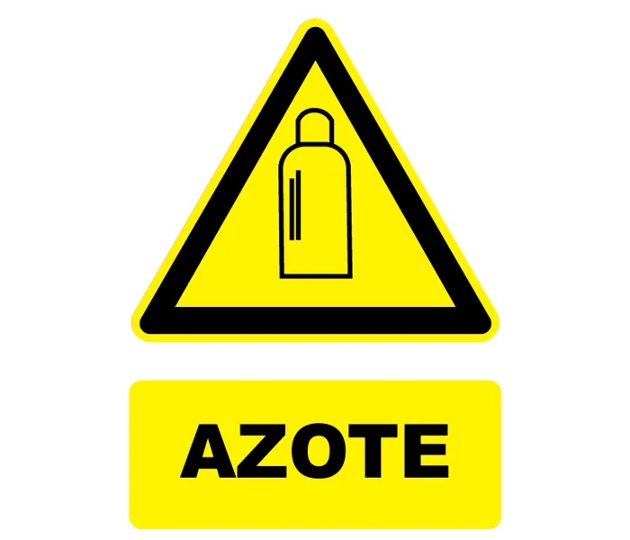 Autocollant Panneau danger azote