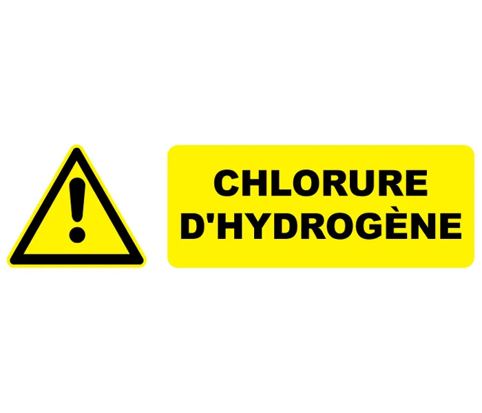 Autocollant Pictogramme danger chlorure d'hydrogène