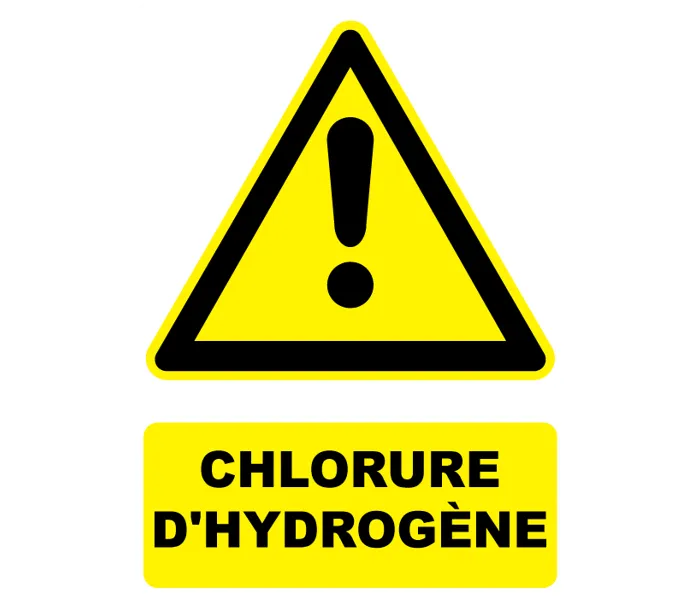 Autocollant Panneau danger chlorure d'hydrogène