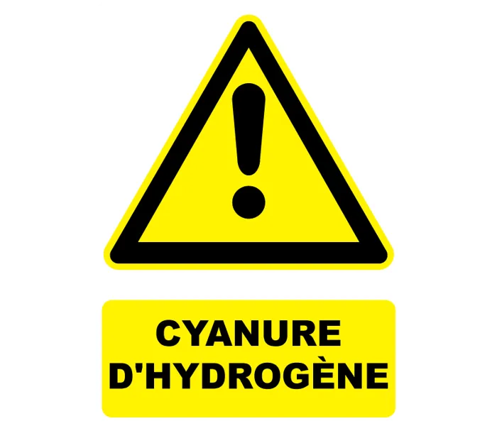 Autocollant Panneau danger cyanure d'hydrogène