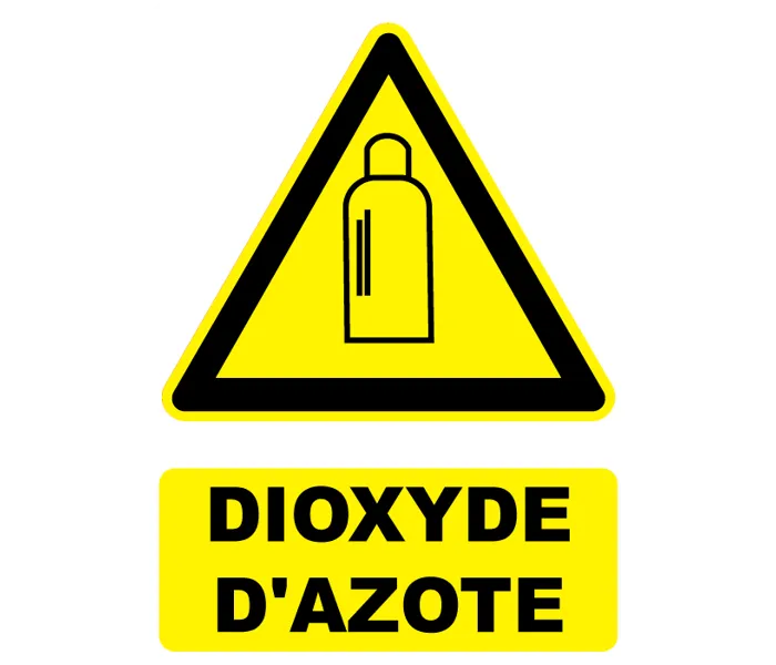 Autocollant Panneau danger dioxyde d'azote