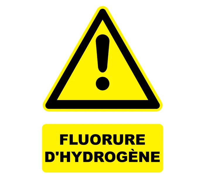 Autocollant Panneau danger fluorure d'hydrogène
