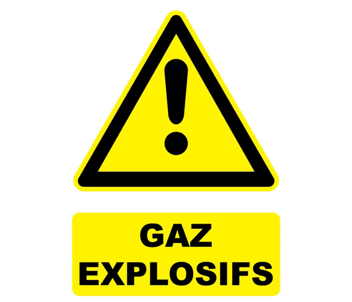 Autocollant Panneau danger Gaz explosifs