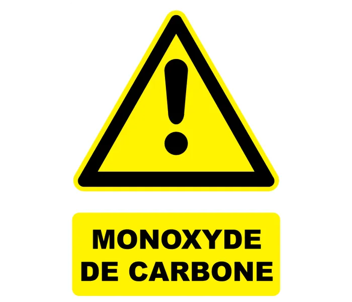 Autocollant Panneau danger Monoxyde de carbone