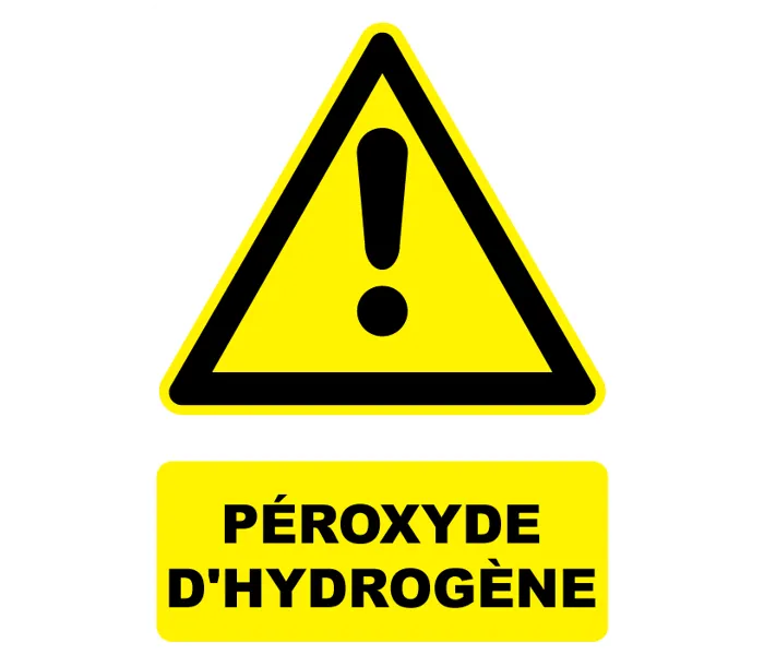 Autocollant Panneau danger Péroxyde d'hydrogène