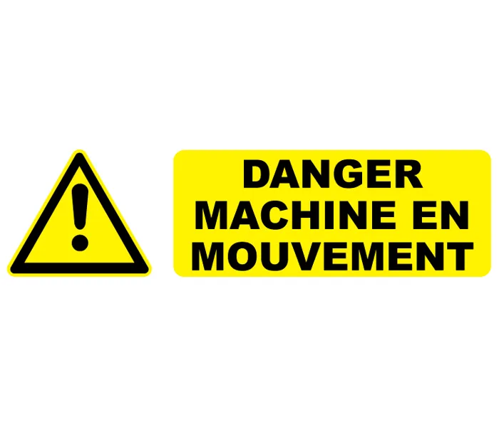 Autocollant Pictogramme danger machine en mouvement