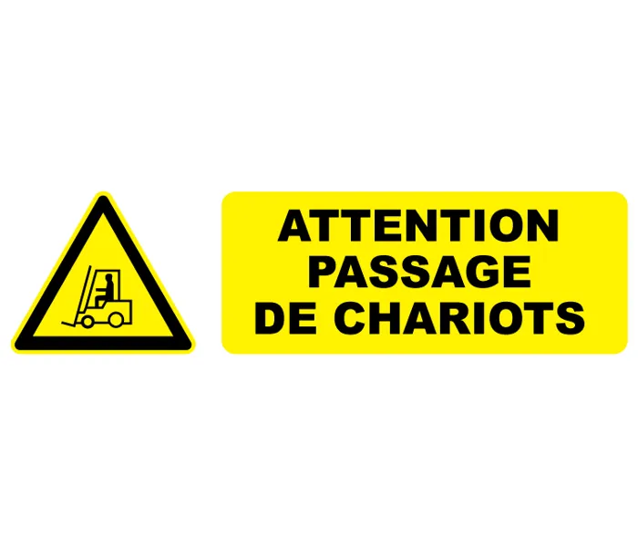 Autocollant Pictogramme attention passage de chariots