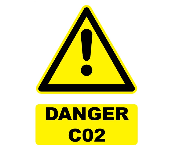 Autocollant Panneau danger CO2