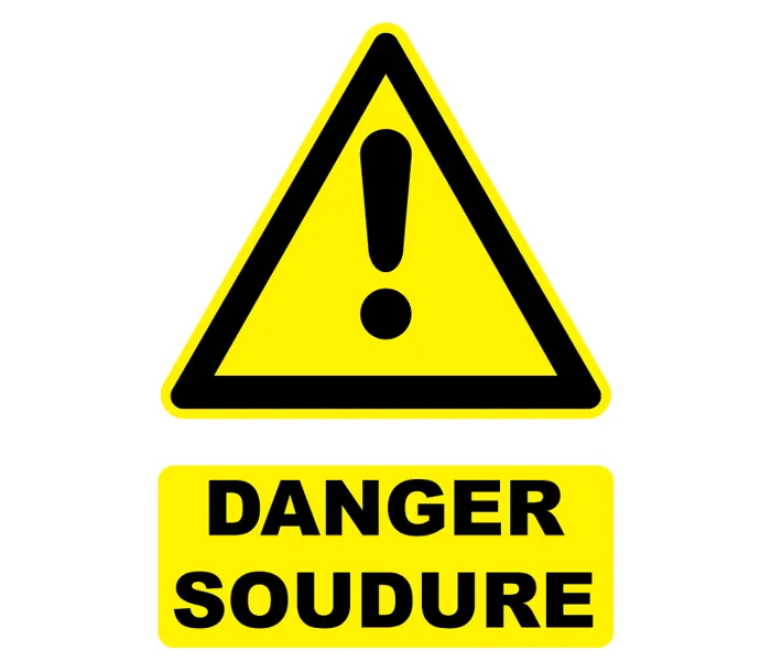 Autocollant Panneau danger soudure