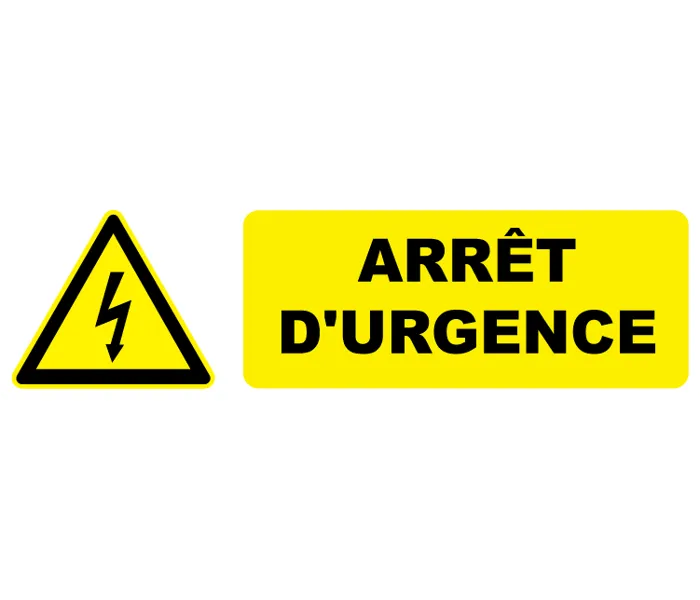 Autocollant Pictogramme arrêt d'urgence