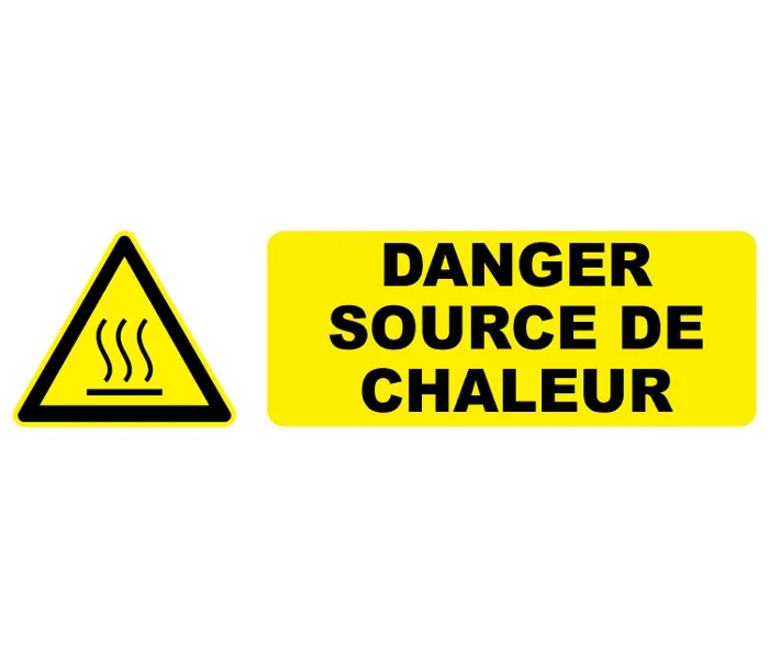 Autocollant Pictogramme danger source de chaleur