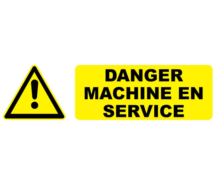 Autocollant Pictogramme danger machine en service