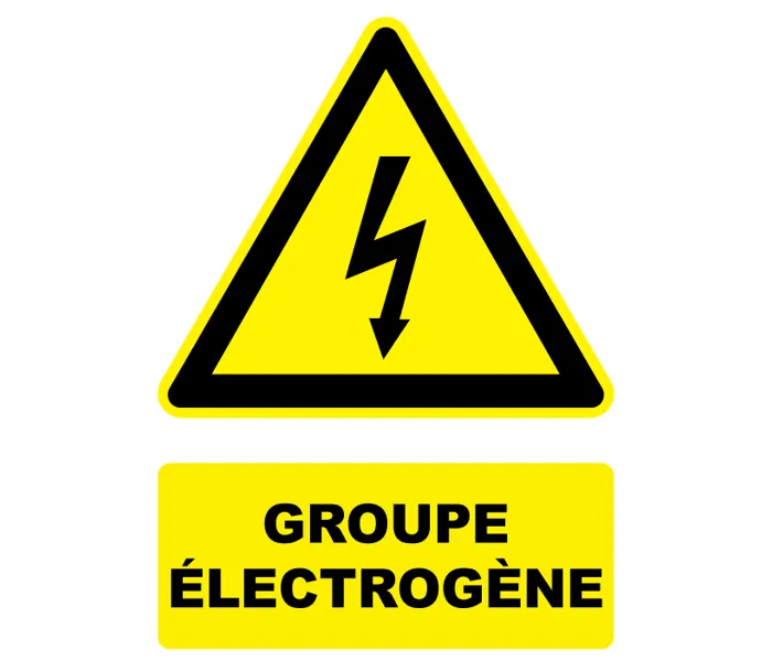 Autocollant Panneau groupe électrogène