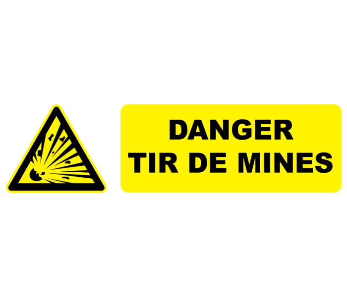 Autocollant Pictogramme danger tir de mines