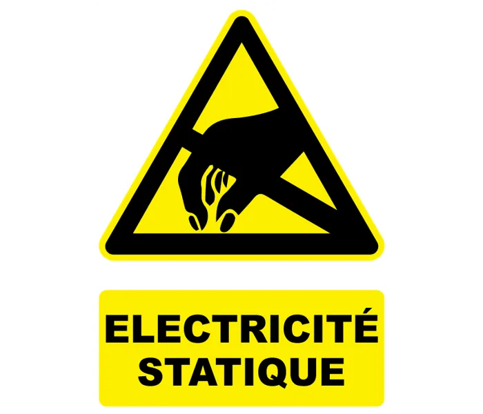 Autocollant Panneau danger électricité statique