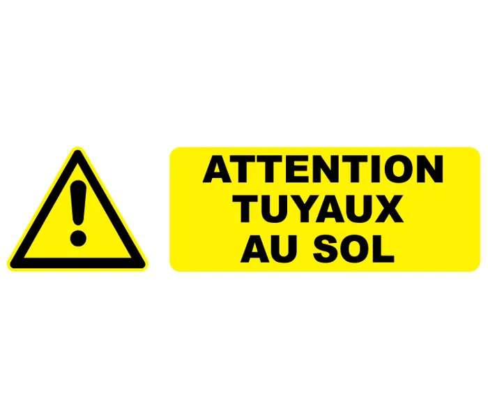 Autocollant Pictogramme attention tuyaux au sol