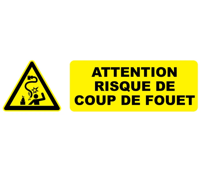 Autocollant Pictogramme attention risque de coup de fouet