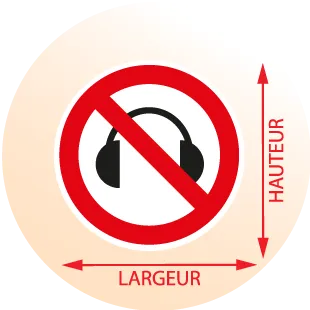 Autocollant Interdiction aux casques audio - Zone Signaletique