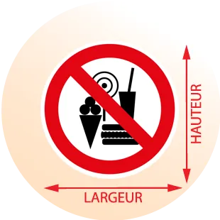 Autocollant nourriture glace boisson interdite - Zone Signaletique