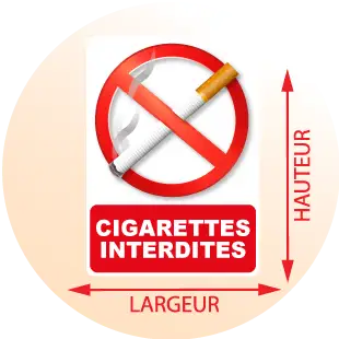 Autocollant Panneau Cigarettes interdites - Zone Signaletique