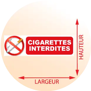 Autocollant Pictogramme Cigarettes interdites - Zone Signaletique