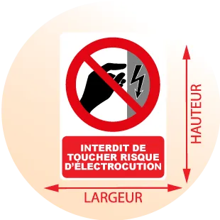 Autocollant Panneau interdit de toucher risque d'électrocution - Zone Signaletique