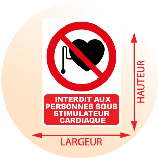 Autocollant Panneau interdit aux personnes sous stimulateur cardiaque - Zone Signaletique