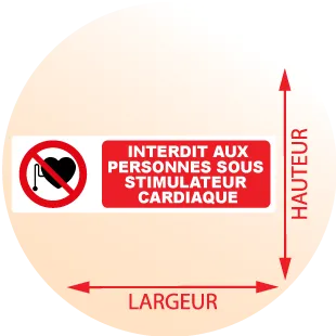 Autocollant Pictogramme stimulateur cardiaque interdit - Zone Signaletique