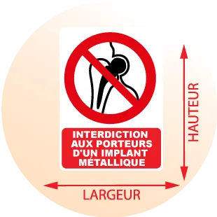 Autocollant Panneau interdiction aux porteurs d'un implant métallique - Zone Signaletique
