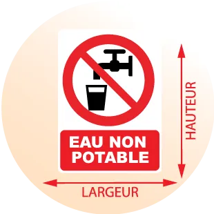 Autocollant Panneau Eau non potable - Zone Signaletique