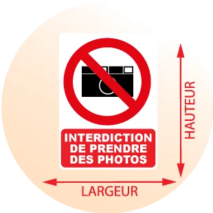 Autocollant Panneau interdiction de prendre des photos - Zone Signaletique
