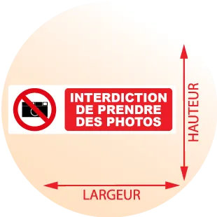 Autocollant Pictogramme interdiction de prendre des photos - Zone Signaletique