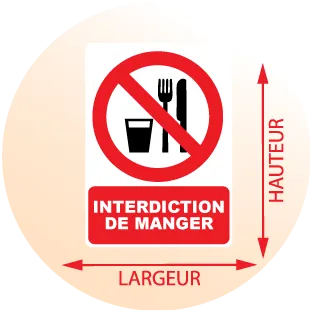 Autocollant Panneau interdiction de manger - Zone Signaletique