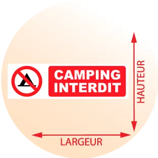 Autocollant Pictogramme Camping interdit - Zone Signaletique