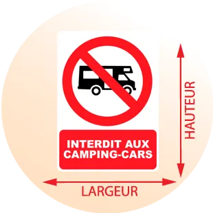 Autocollant Panneau interdit aux Camping-cars - Zone Signaletique