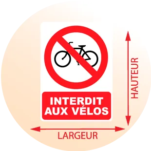 Autocollant Panneau Interdit aux Vélos - Zone Signaletique