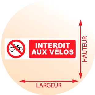 Autocollant Pictogramme Interdit aux Vélos - Zone Signaletique